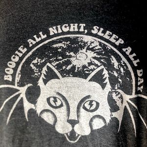 goth cat boogie all night shirt!